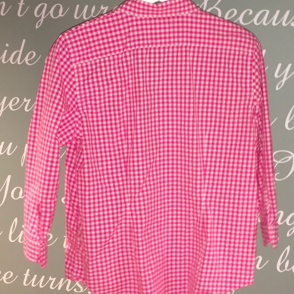 LAUREN LONG SLEEVE PINK CHECK TOP - Picture 3 of 3